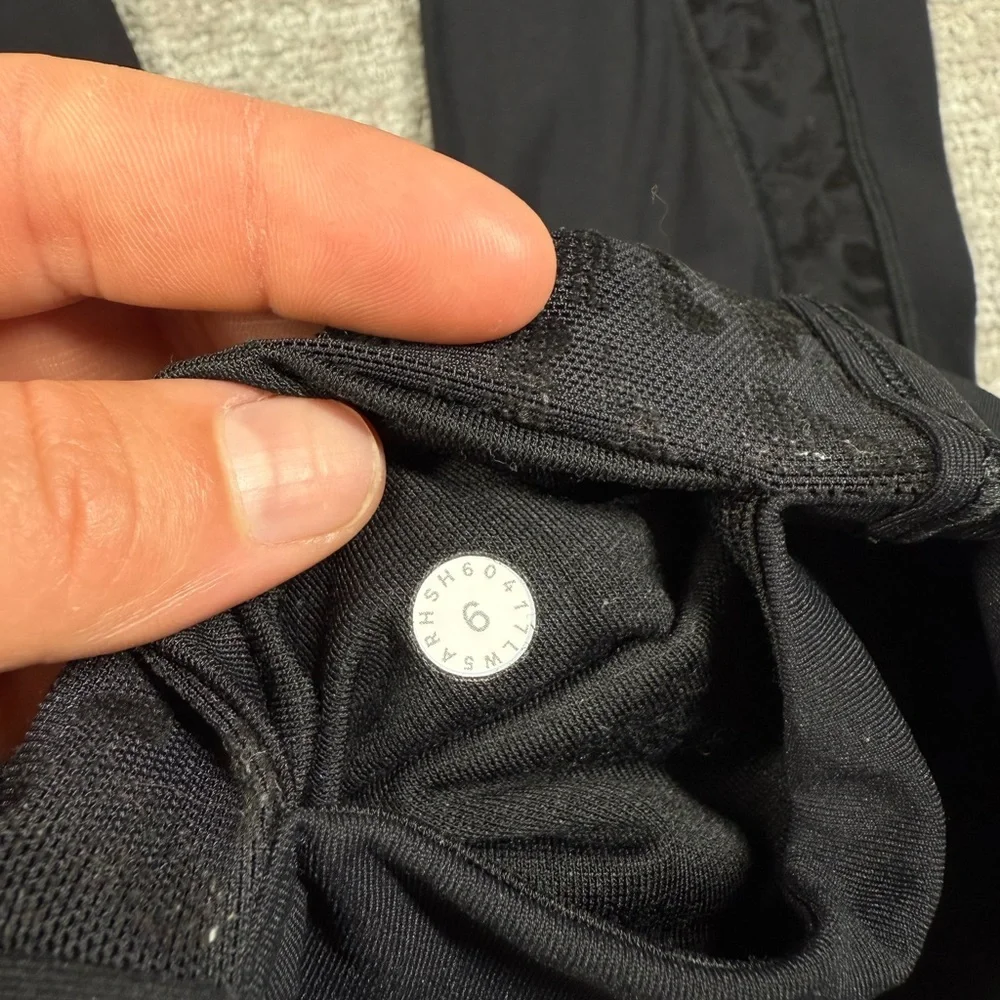 Lululemon Fast N Free Active Work Out Mesh Panel Legging Black Size 6 LW5ARHS